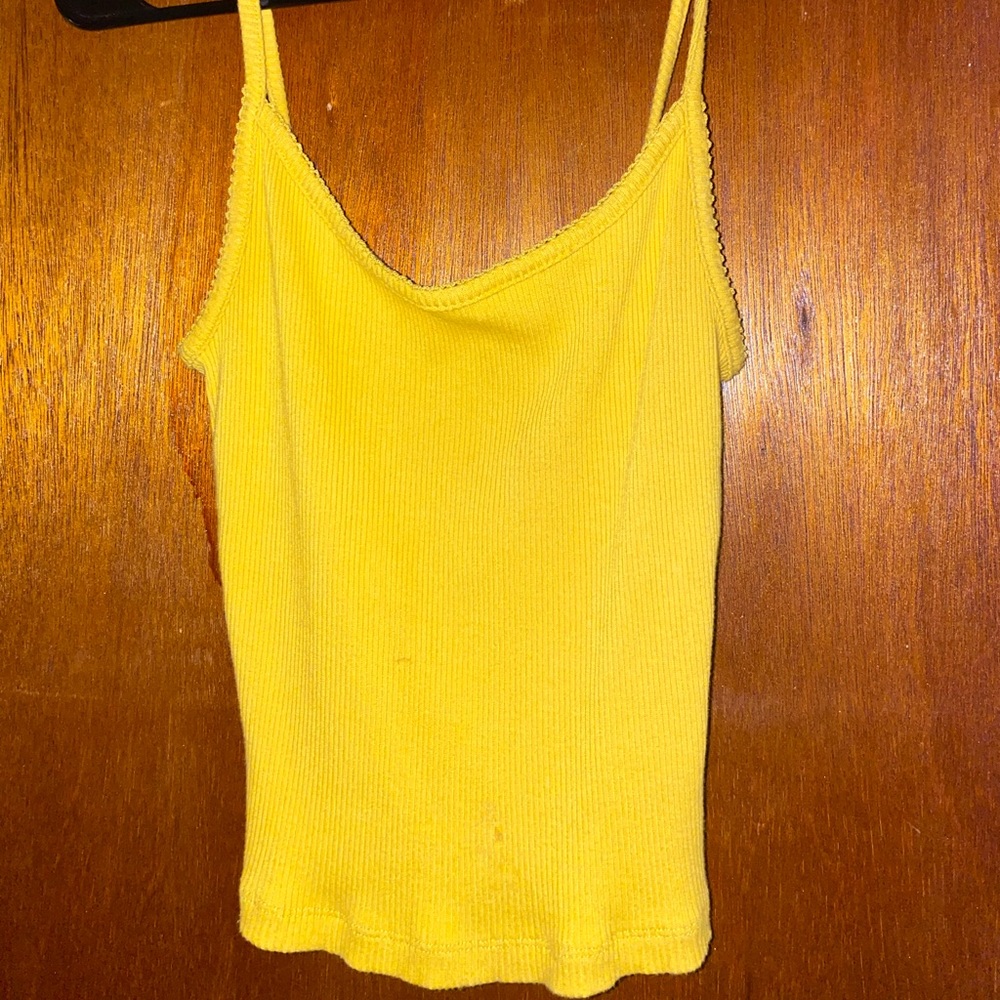 yellow cropped tank top